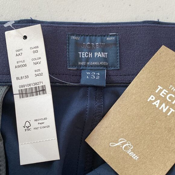 J Crew Tech Pant Stretch 34x32 Breathable Activewear Golf Performance AW006 - Picture 9 of 16